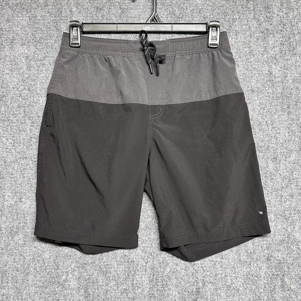 Kenneth Cole Mens Board Swim Shorts Medium Gray Black Colorblock Quick Dry